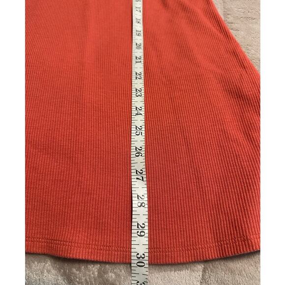 Soft Surroundings Ribbed Ruched Mock Turtleneck Tunic Size Medium Orange A-Line - Picture 5 of 7